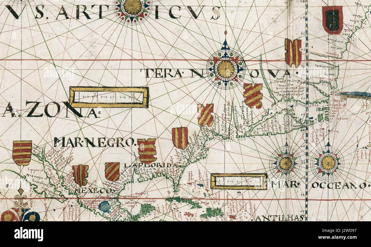 '1573 domingo teixeira 01 amérique du nord' est une image capturant la représentation de Domingo Teixeira de l'Amérique du Nord en 1573, illustrant la géographie du continent telle qu'elle était comprise au XVIe siècle. Banque D'Images