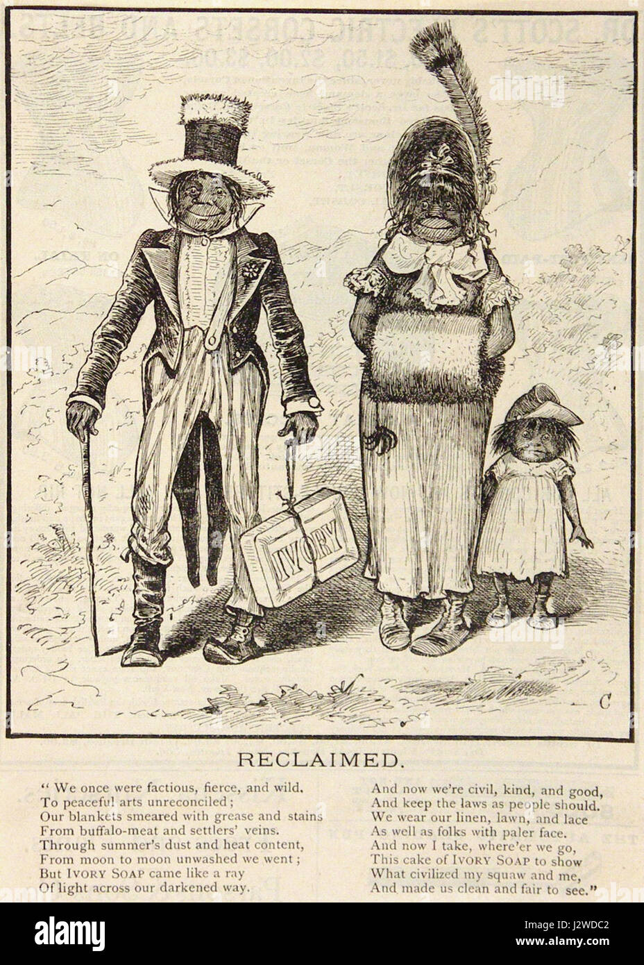 La publicité 1888 Ivory Soap met en valeur la pureté et la qualité du produit, en mettant l'accent sur son efficacité dans les soins personnels. La publicité souligne les premiers efforts de marketing de la marque et sa montée sur le marché américain. Banque D'Images