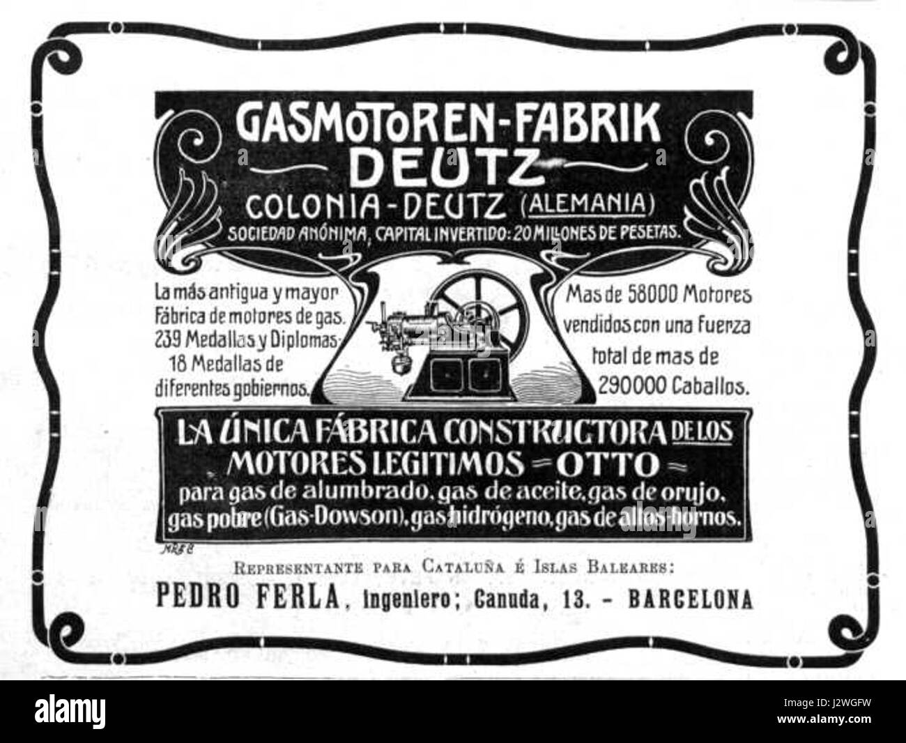 1901-Gasmotoren-Fabrik Deutz- Banque D'Images