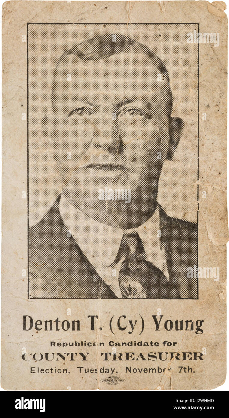 1916 Carte de campagne Cy Young Banque D'Images
