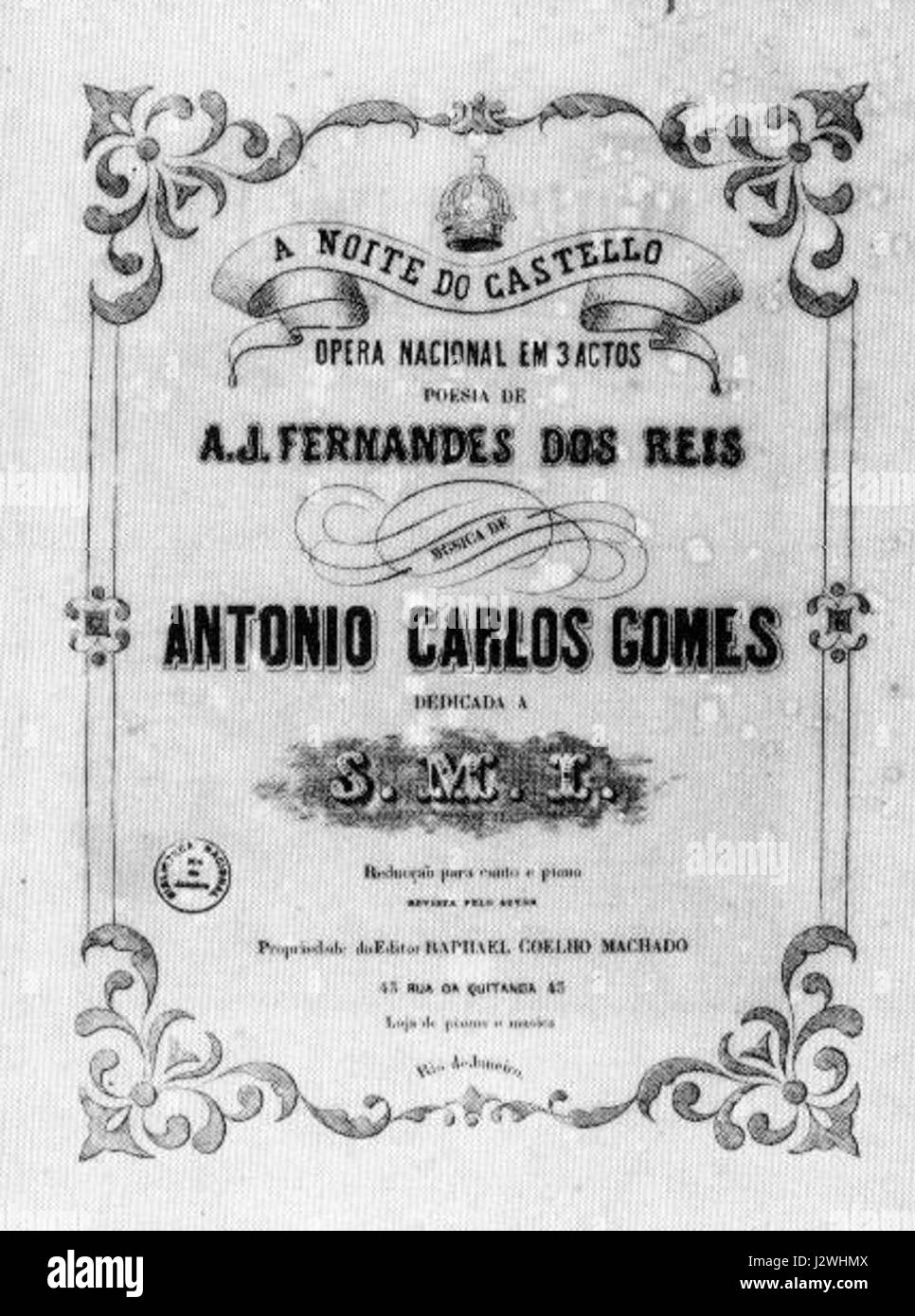 A Noite do Castelo original score page titre Banque D'Images