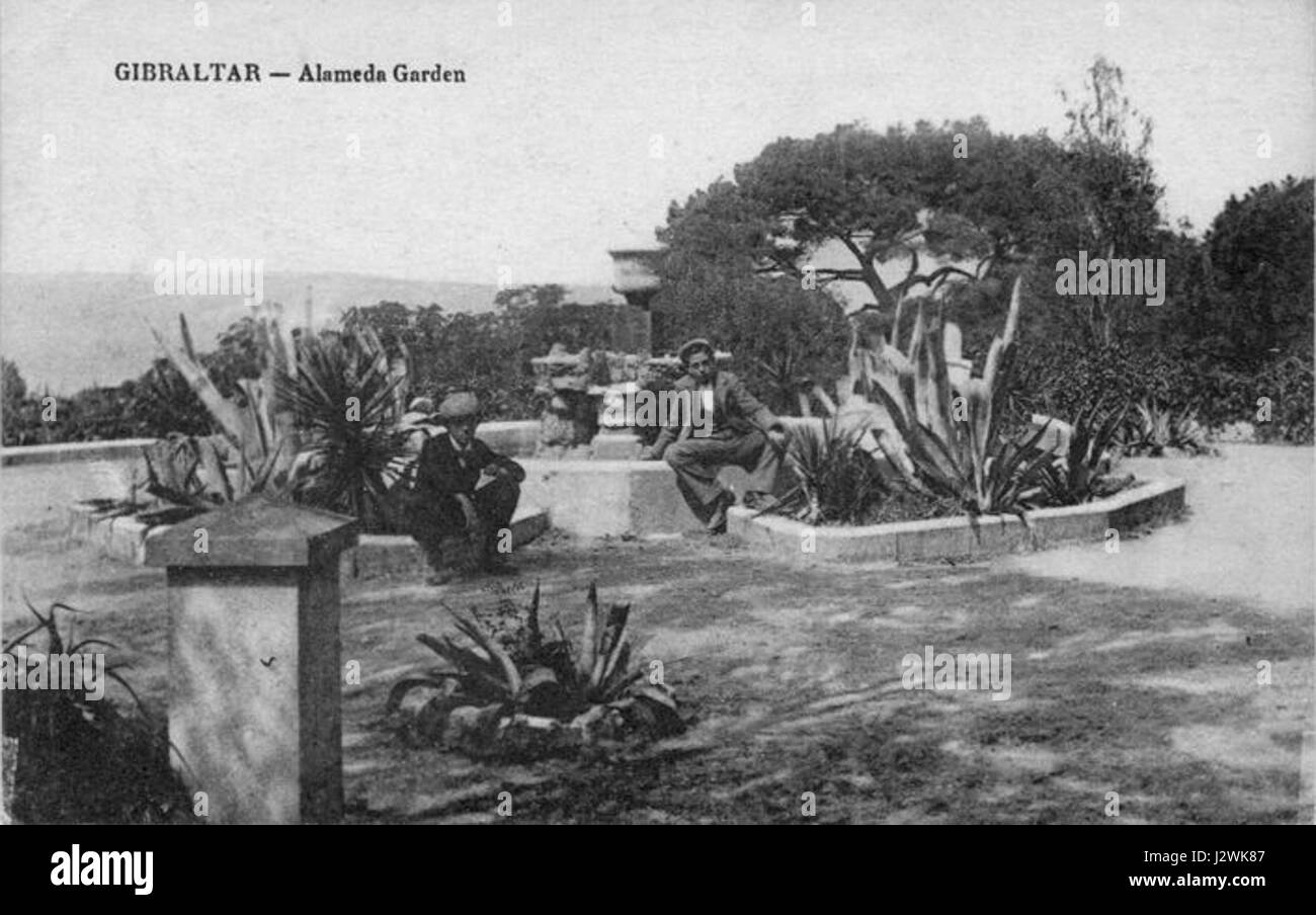 Jardins d'Alameda carte postale ancienne Banque D'Images