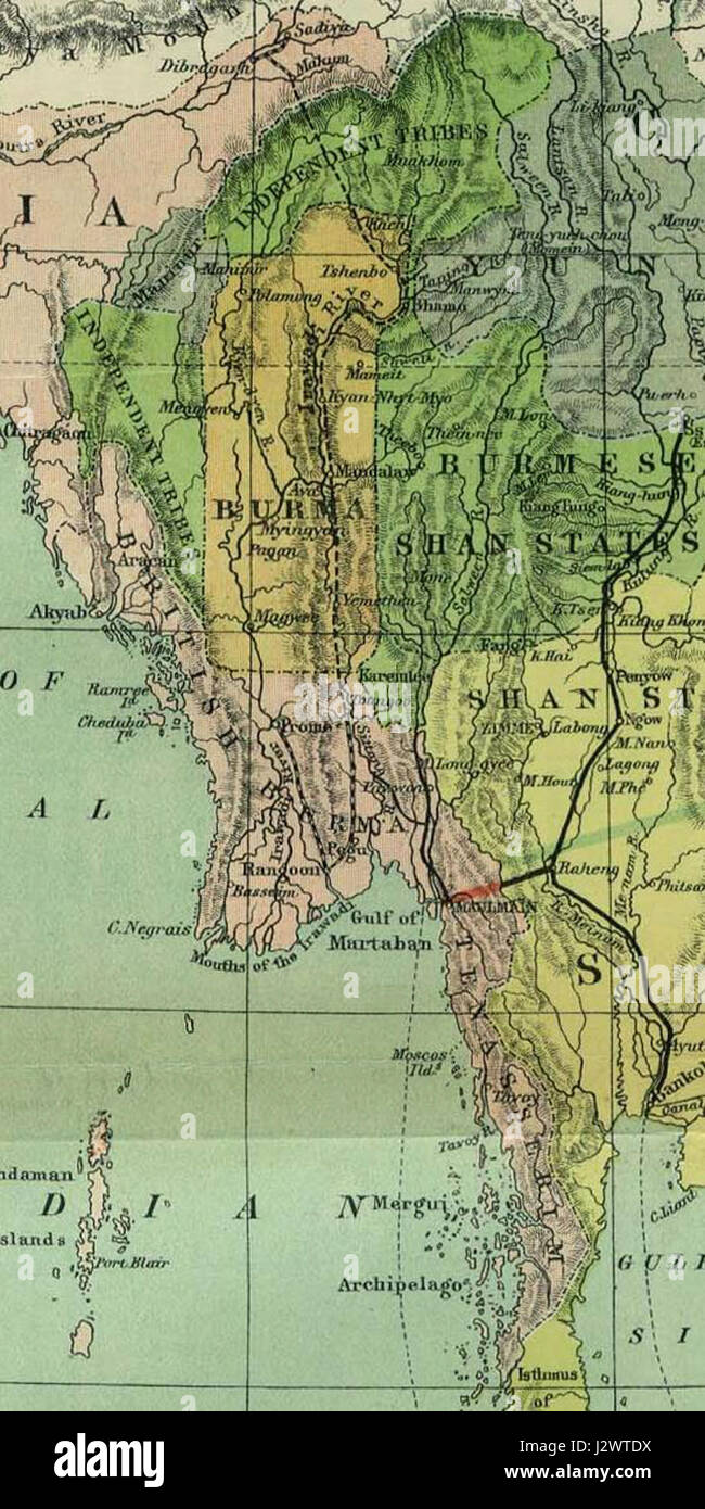 Indo chine 1886 Birmanie Banque D'Images
