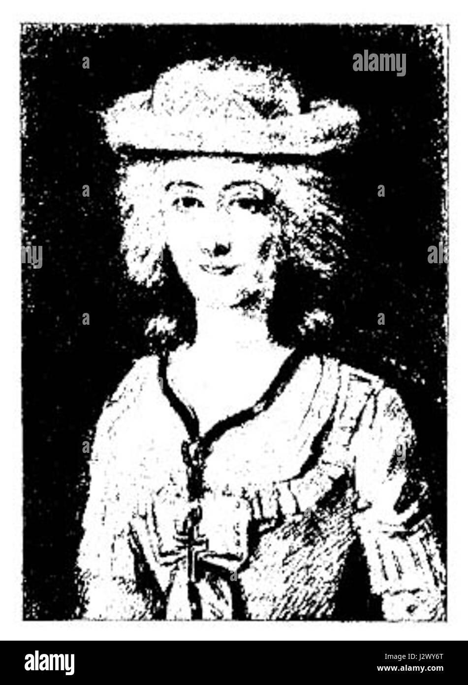 'Madame Bouquey' est un portrait peint par l'artiste Adler, mettant en scène une femme dans une pose élégante et soignée. L'œuvre représente probablement un portrait européen du XIXe siècle, mettant en valeur la mode et le statut social de l'époque. Banque D'Images