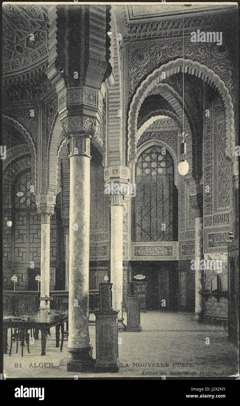 Alger Vue de l'intérieur de la nouvelle Poste Banque D'Images