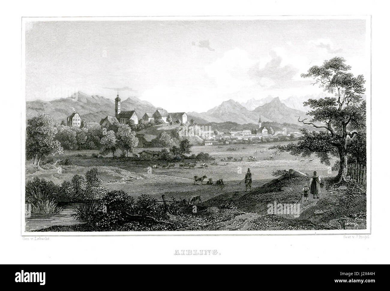 Aibling Stich fait référence à une œuvre historique ou artistique de la région d'Aibling, potentiellement associée à des études culturelles ou géographiques. Banque D'Images