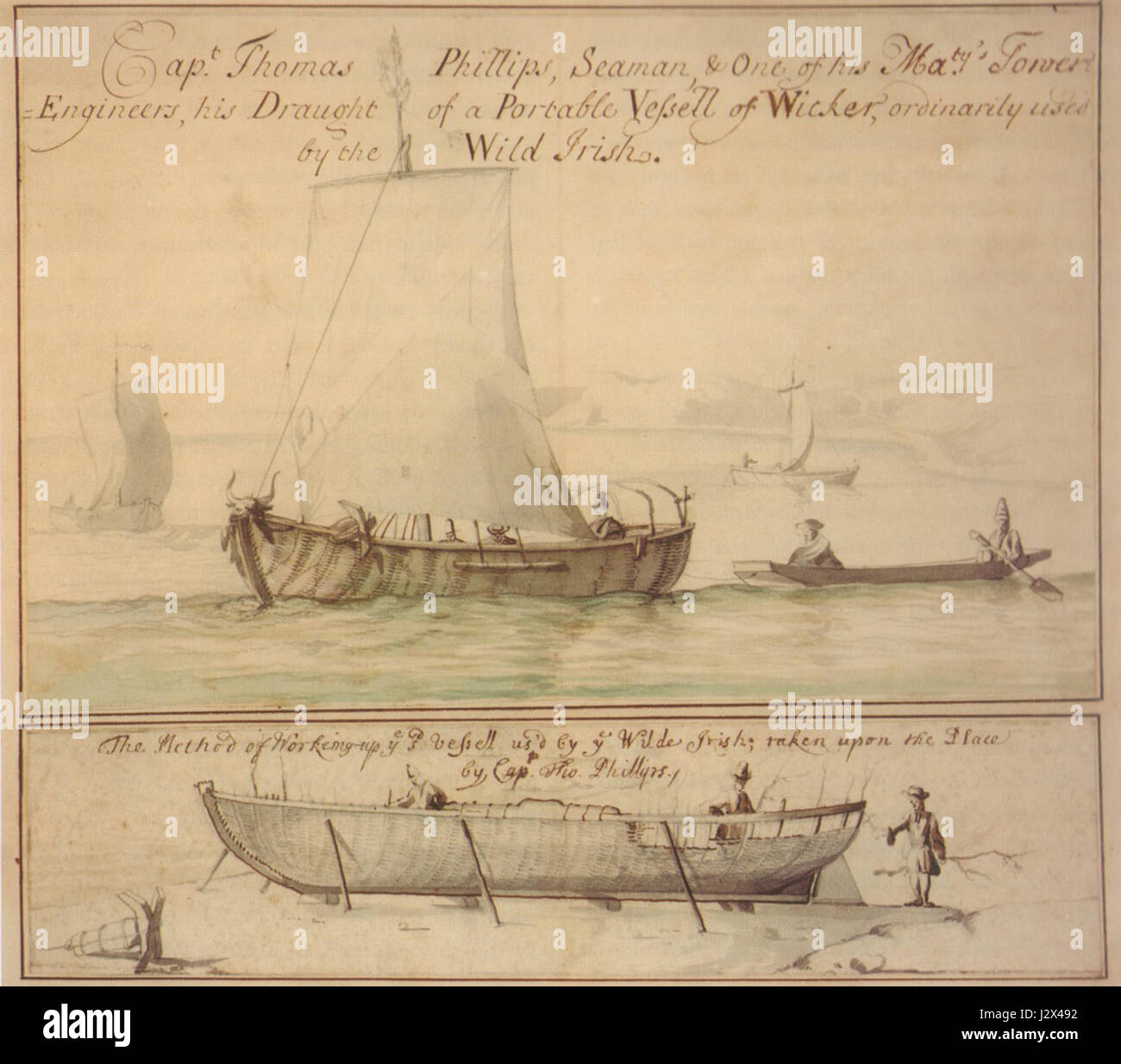 Le capitaine Thomas Phillips - Currach Banque D'Images