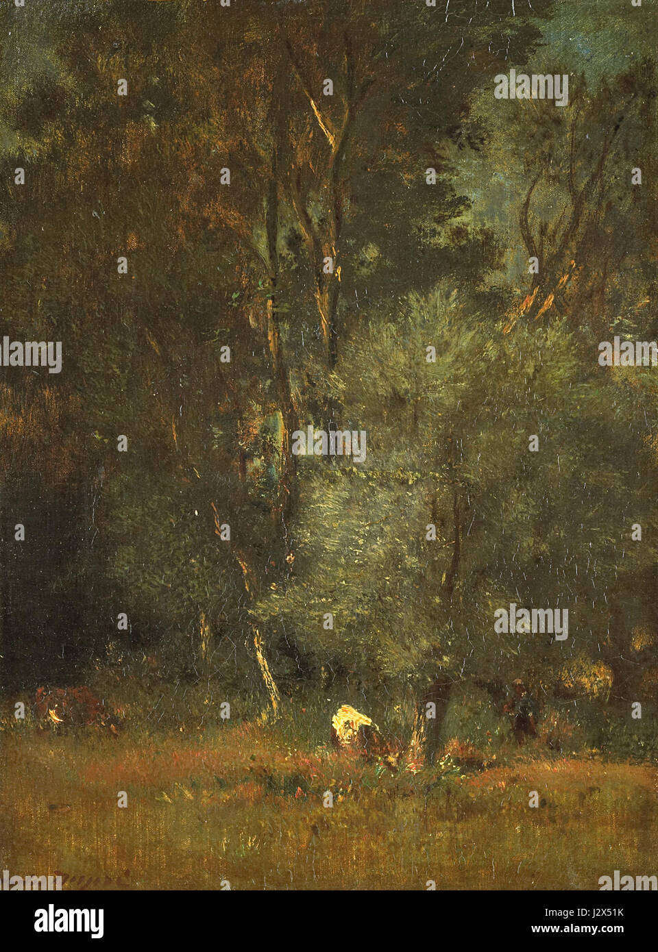 Bosgezicht, un tableau conservé dans le Rijksmuseum, représente une scène forestière. Cette œuvre d'art du 17ème siècle reflète le style naturaliste néerlandais Golden Ageâ€™ et capture la beauté du paysage forestier. Banque D'Images