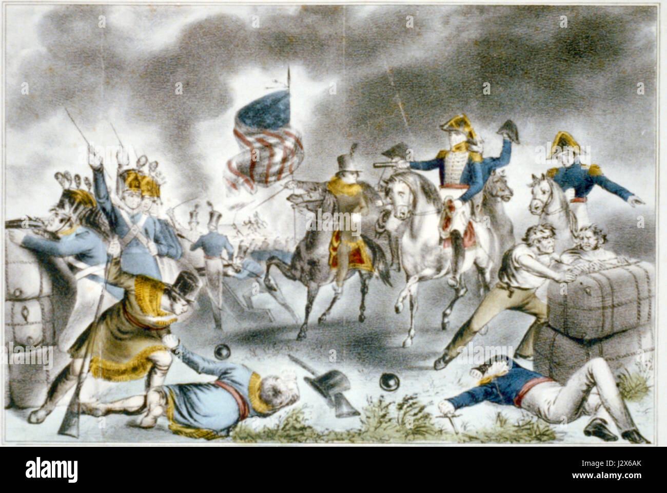 Bataille de la Nouvelle-Orléans se sont battus 8 Jan, Currier Ives Banque D'Images