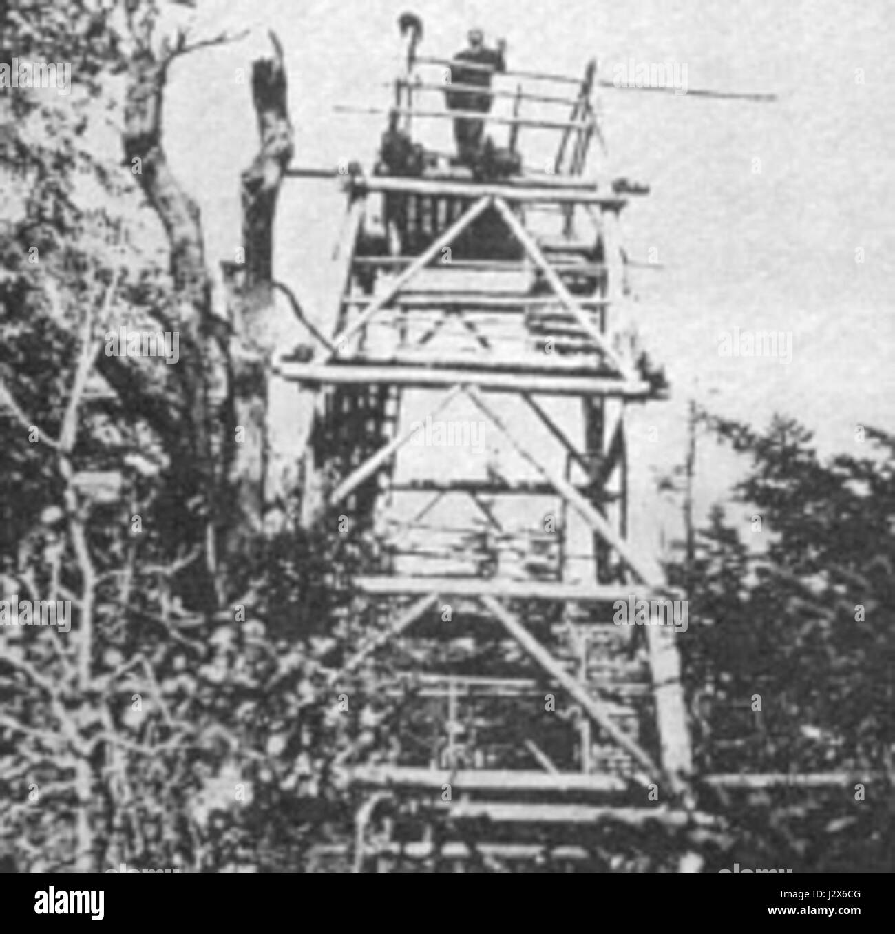Le Lac Balsam Mountain Fire Tower 1905 Banque D'Images