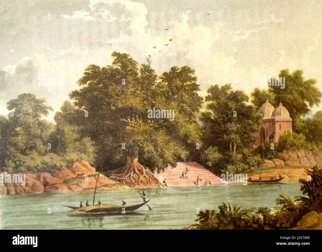 Benaresghat, situé à Varanasi, en Inde, est une série de ghats le long du Gange, connus pour leur signification spirituelle et culturelle dans l'histoire hindouiste et indienne. Banque D'Images