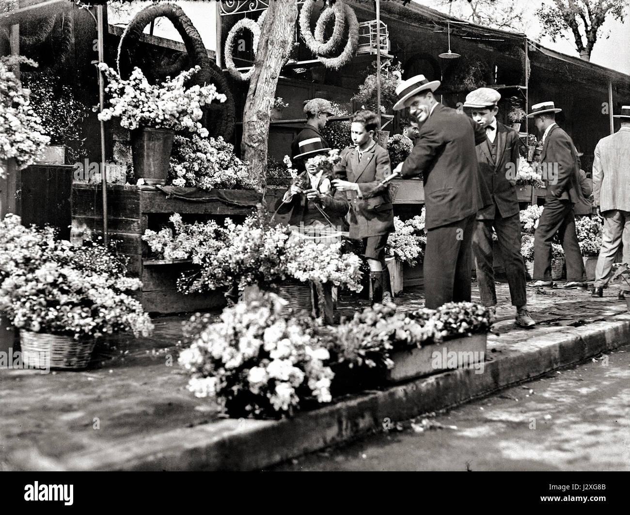 Athens-flowersellers-photographe allemand non identifié sur 23. 04. 1928 Banque D'Images