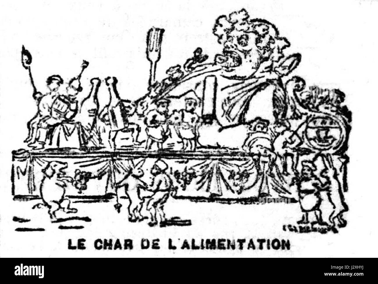 Char de l'alimentation, ou « Food Cart », de 1902, fait référence à un chariot ou véhicule de livraison de nourriture français historique, reflétant le transport et le commerce du début du XXe siècle. Banque D'Images