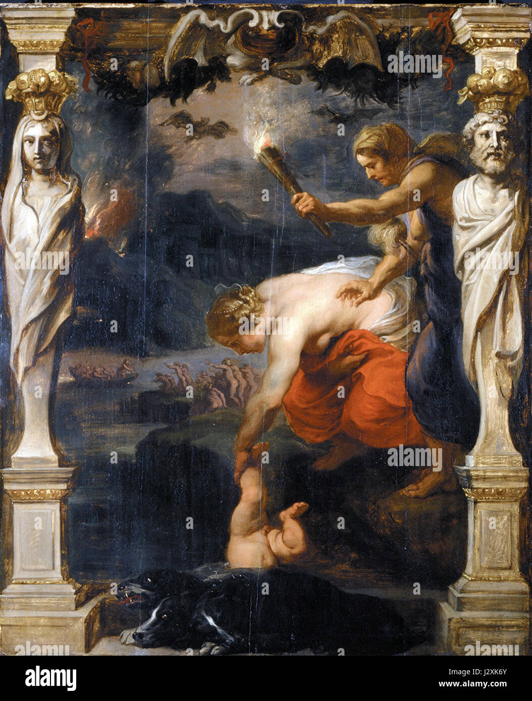 Feux d'Achille dans le Styx Banque D'Images