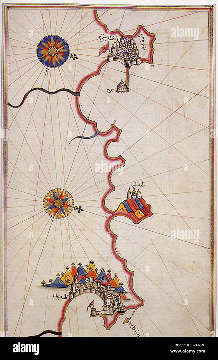 Alger et Bejaia par Piri Reis Banque D'Images