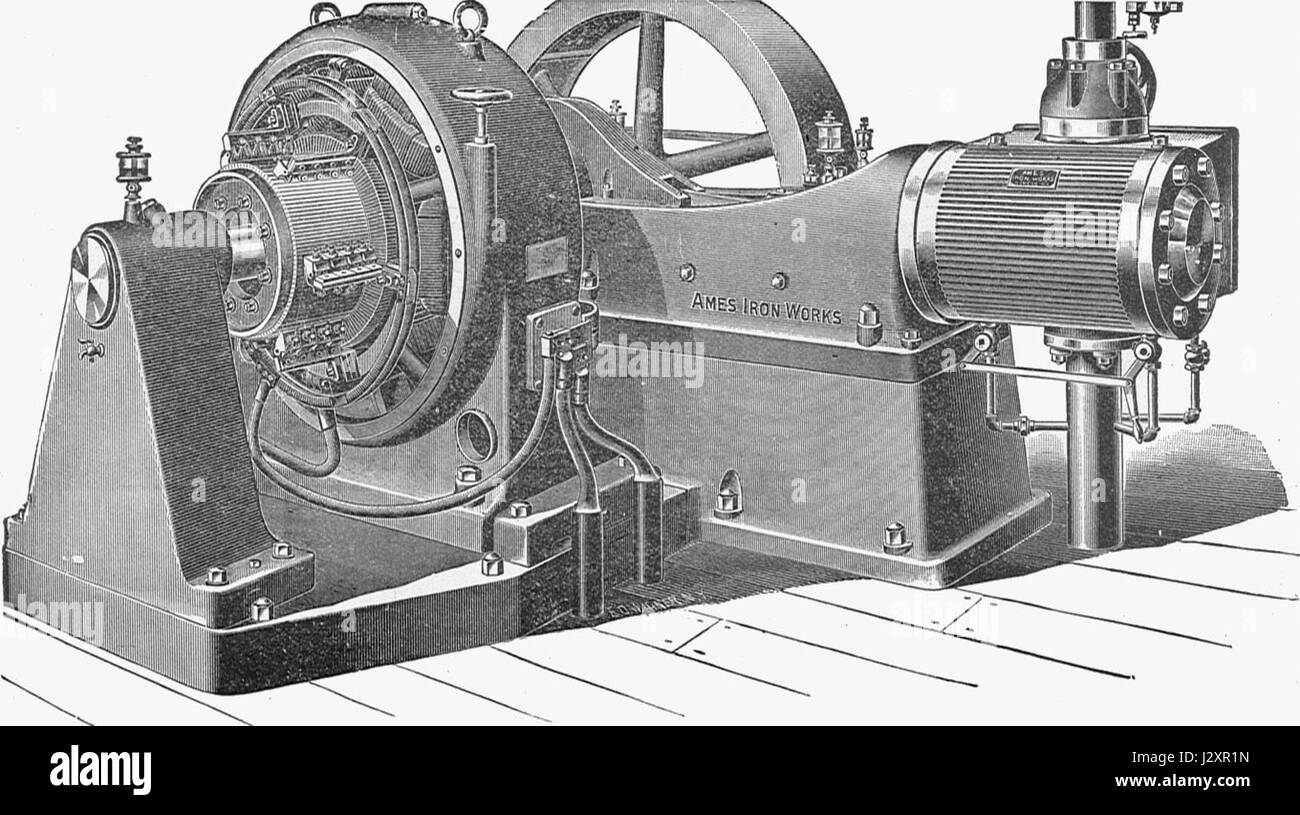 Haut-débit d'Ames l'ensemble générateur (nouveau catéchisme de la machine à vapeur, 1904) Banque D'Images