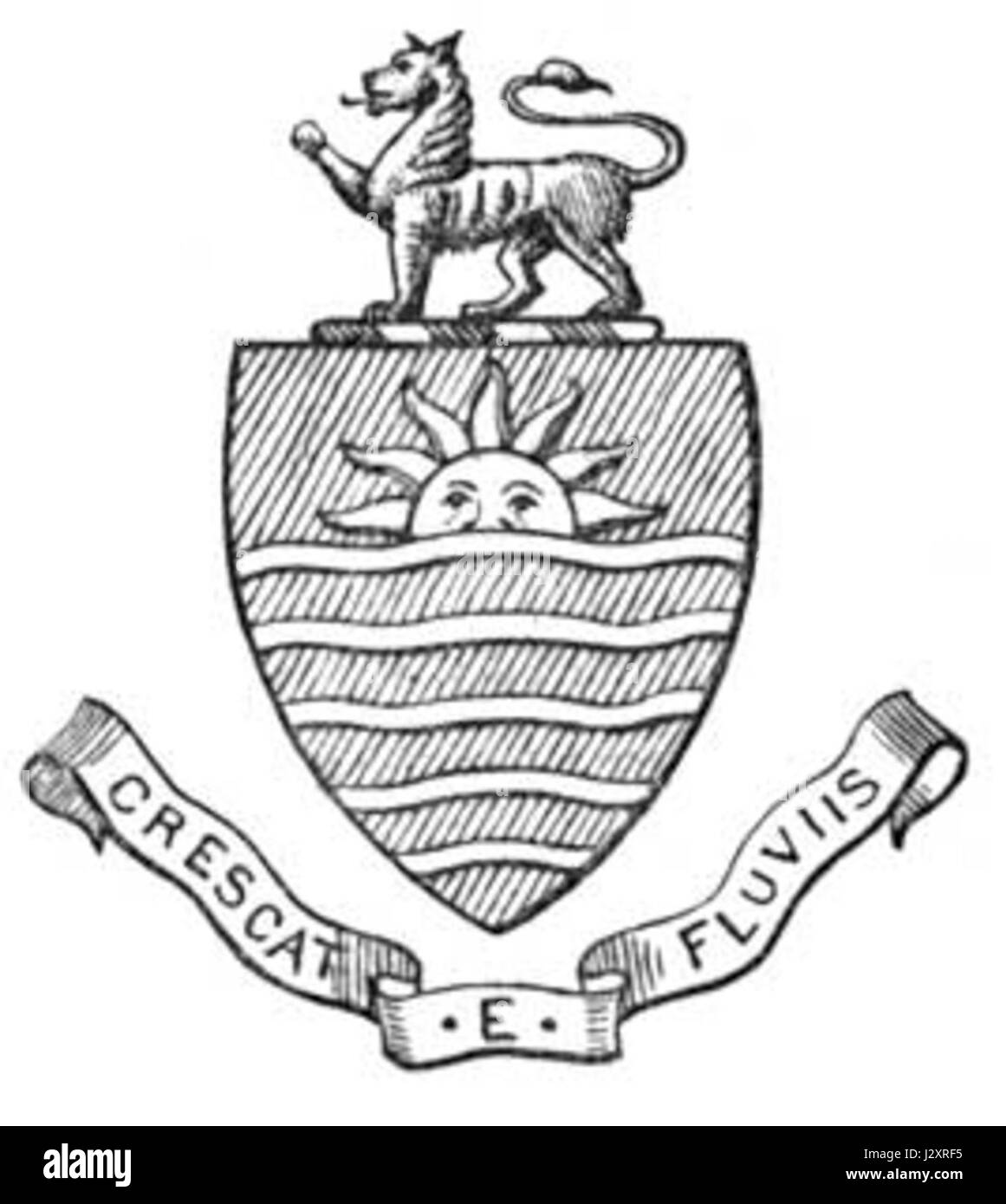 Les armoiries du Pendjab britannique représentent l'emblème historique de l'administration coloniale britannique au Pendjab, en Inde. Ce symbole est associé à la domination britannique dans la région et rappelle le passé colonial de l'Inde britannique. Banque D'Images