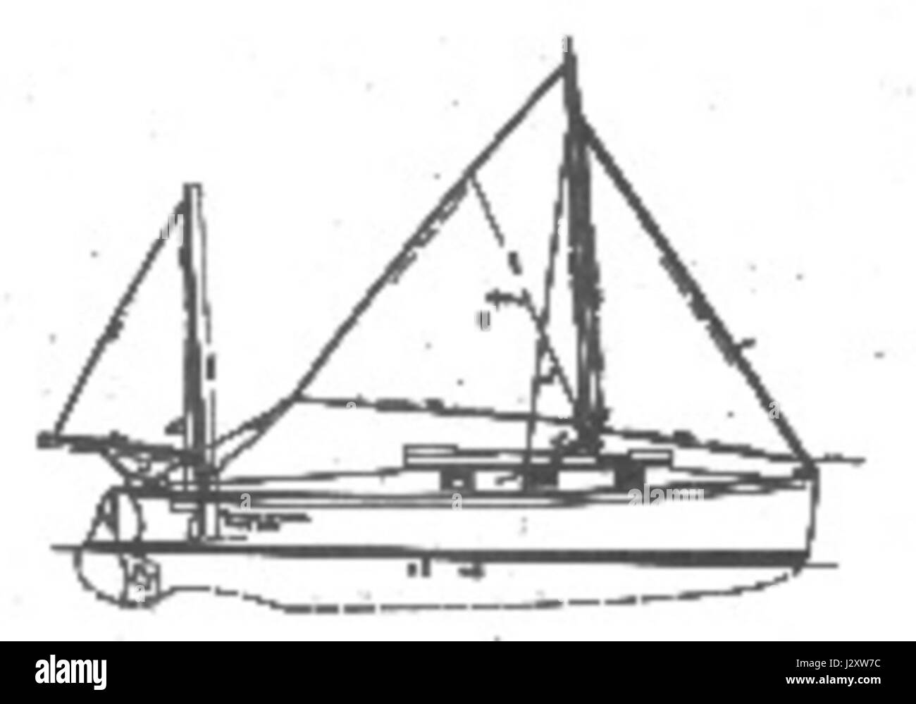 Sailingboat Bakdekker Banque D'Images
