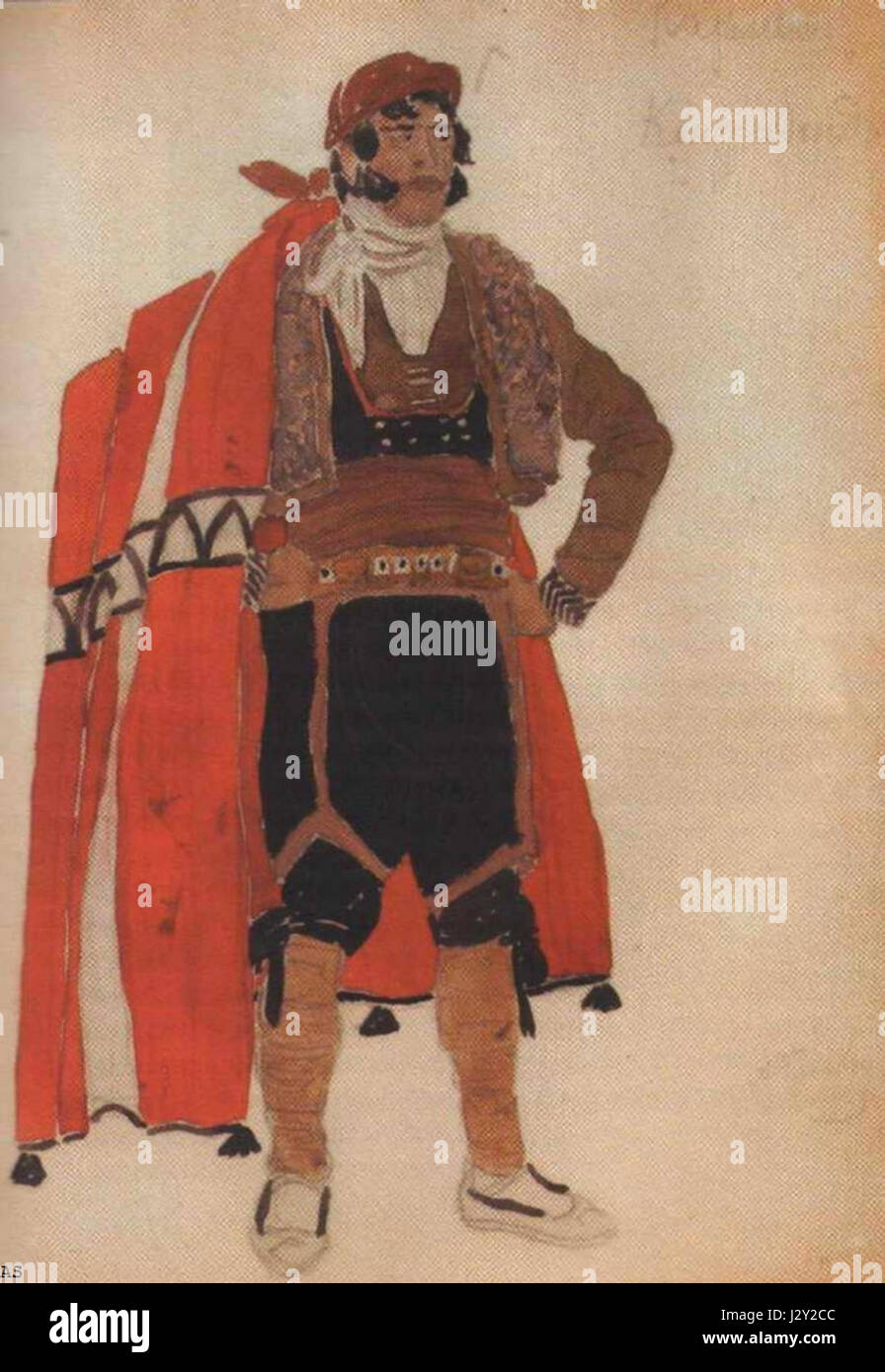 Cette œuvre, « Carmen », créée par A. Golovin, capture la passion et le drame de l'opéra emblématique de Georges Bizet. Le portrait de Golovin met en évidence l'intensité émotionnelle et la signification culturelle de l'opéra. Banque D'Images