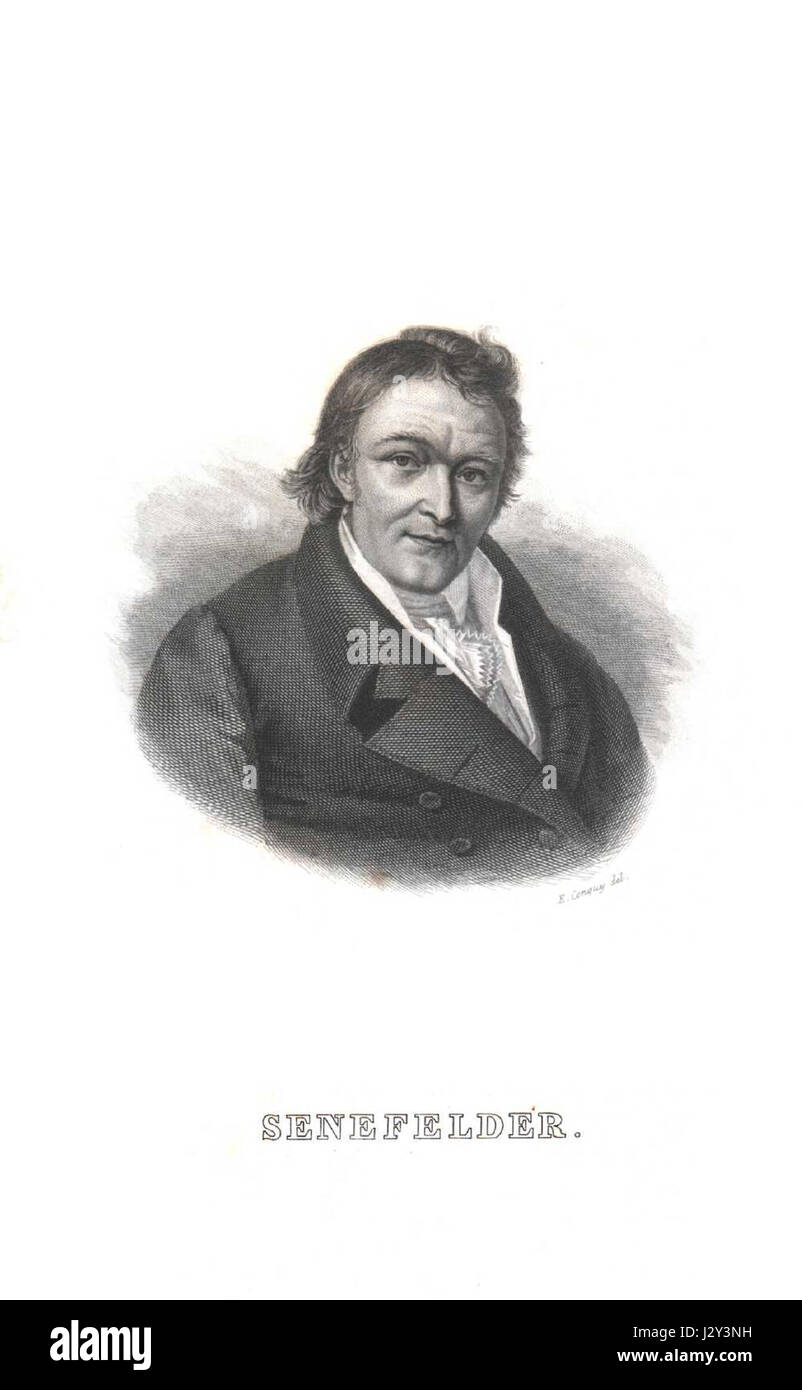 Alois Senefelder (1771-1834) était un acteur, dramaturge et inventeur allemand, surtout connu pour son invention de la lithographie, un procédé d'impression révolutionnaire qui a permis la production en série d'images et de textes, impactant les industries de l'imprimerie et de l'art. Banque D'Images