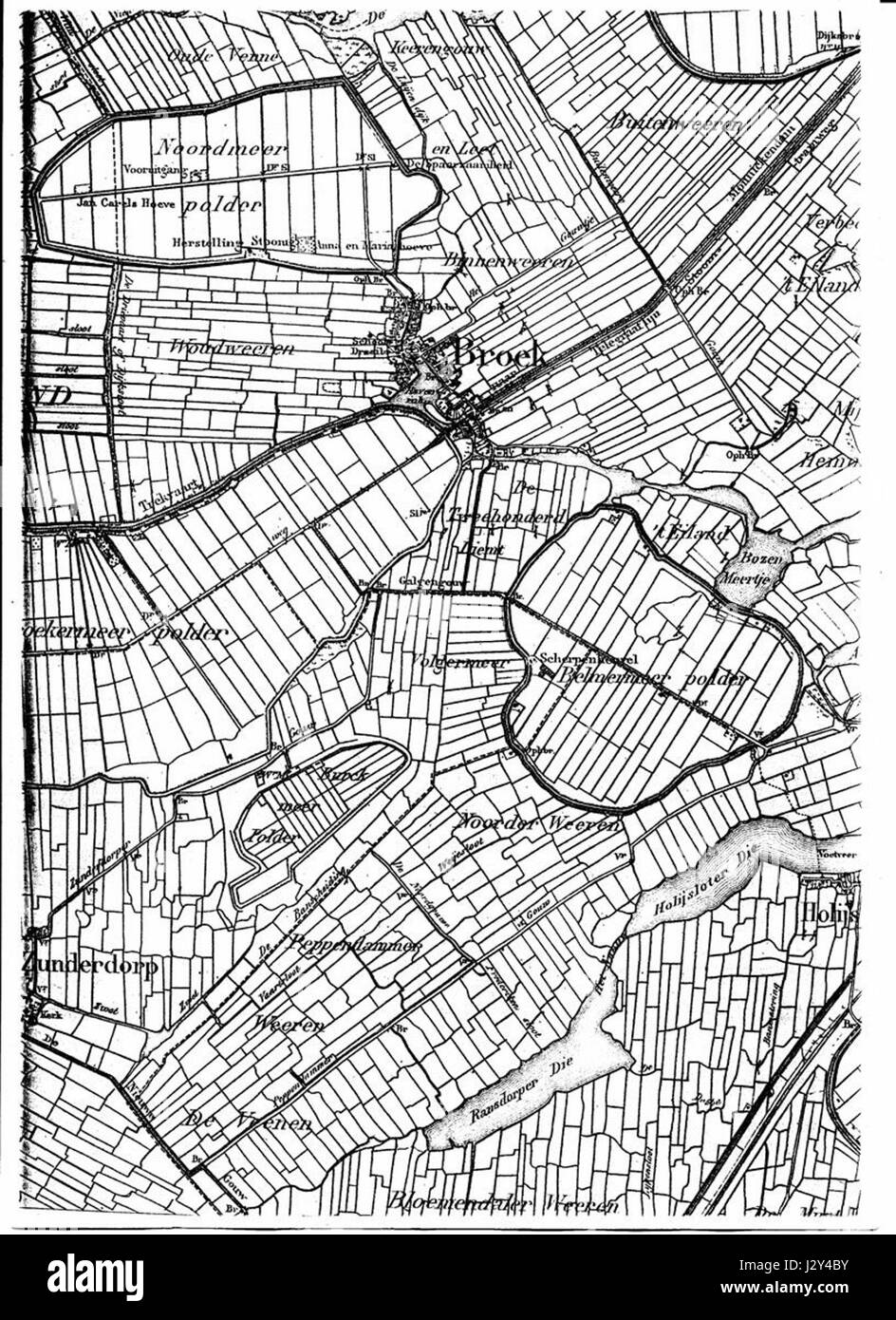 Le Volgermeerpolder est une zone de terrain récupérée dans la région d'Amsterdam aux pays-Bas. La zone, qui fait partie du système plus large des polders, a été drainée pour une utilisation agricole, contribuant ainsi au développement et à l'urbanisation de la région. Banque D'Images