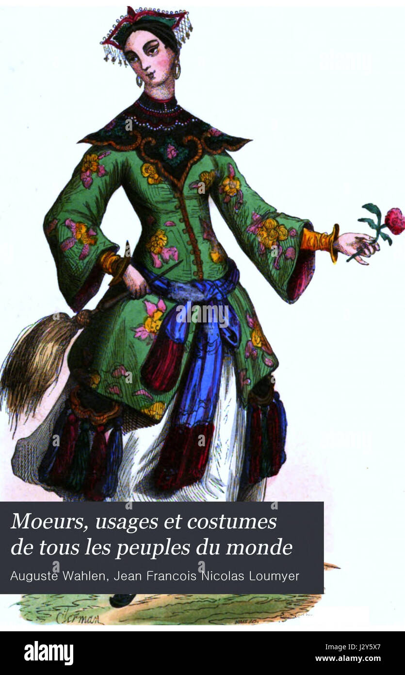Auguste Wahlen. Mœurs, usages et costumes de tous les peuples du monde. 1843 Couverture. Banque D'Images