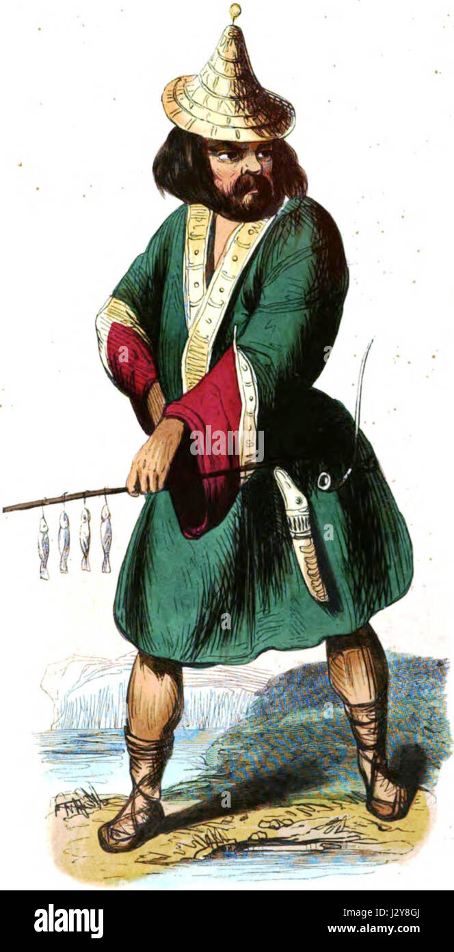 Ainos (Asie). Auguste Wahlen. Mœurs, usages et costumes de tous les peuples du monde. 1843 Banque D'Images
