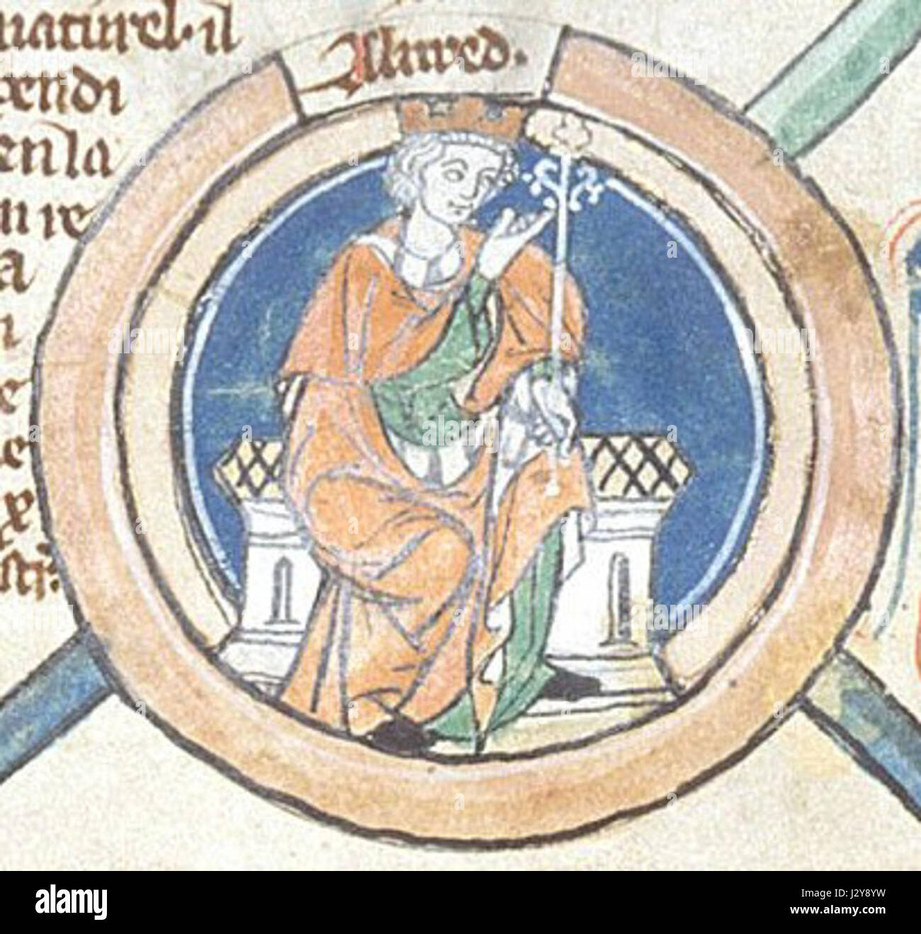 Alfred le Grand (849â€"899) était le roi du Wessex, connu pour défendre l'Angleterre contre les invasions vikings. Son leadership a aidé à unir l'Angleterre anglo-saxonne et à promouvoir l'éducation, la réforme juridique et la croissance religieuse pendant son règne. Banque D'Images