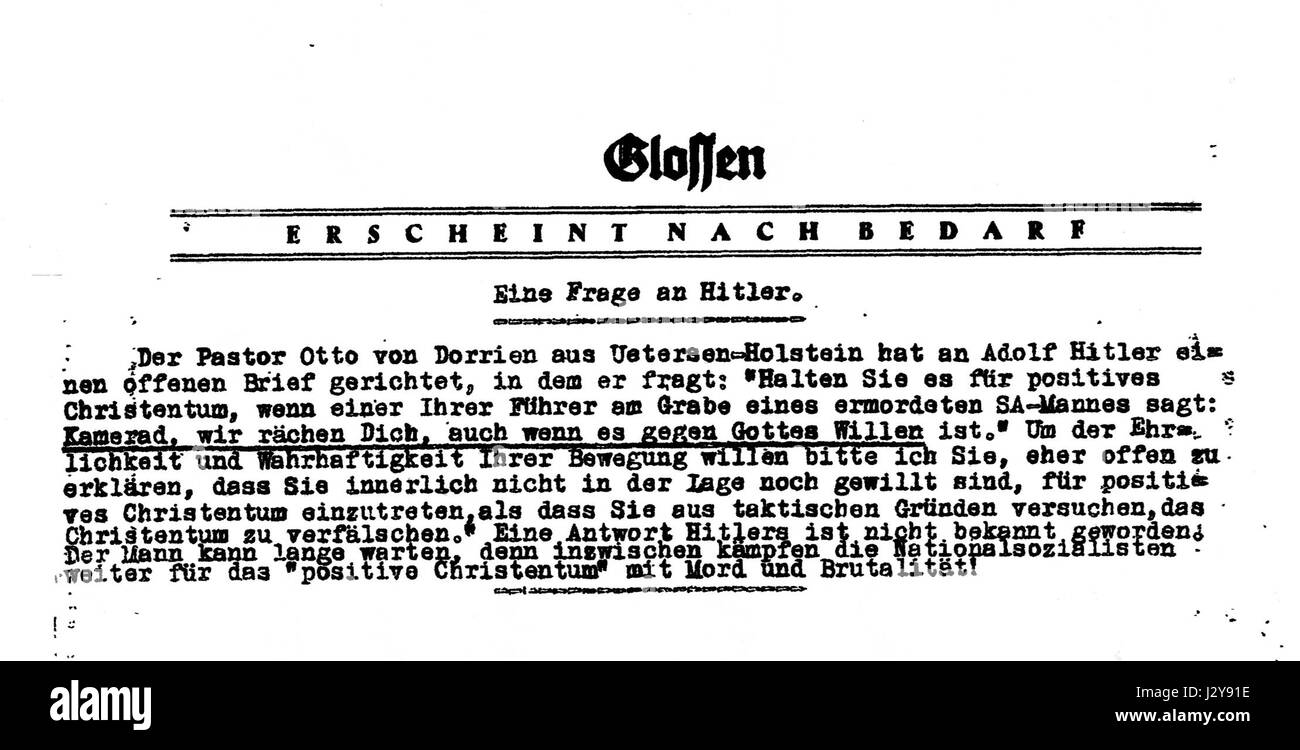 Une lettre historique écrite par Otto von Dorrien à Adolf Hitler, traitant probablement de questions politiques pendant l'ère nazie en Allemagne. Cette correspondance fait partie des archives relatives à la seconde Guerre mondiale et à l'ascension du troisième Reich. Banque D'Images