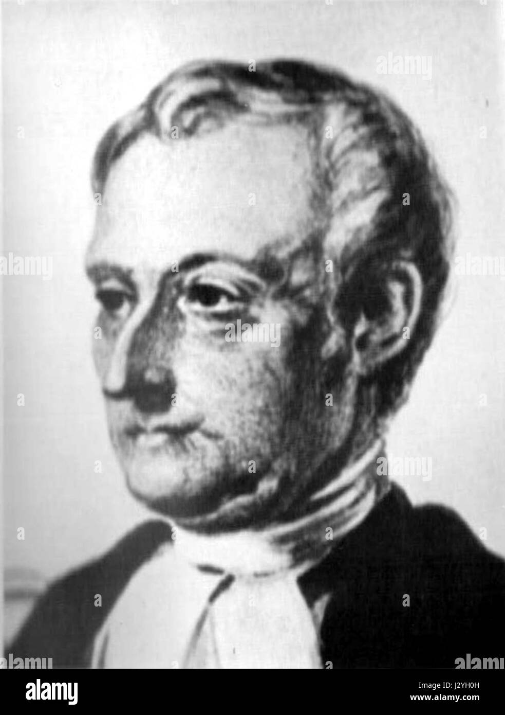 William Grant Broughton (1788â€"1853) fut le premier évêque anglican d’Australie. Né à Londres, il est archidiacre de Nouvelle-Galles du Sud de 1829 à 1836. Consacré évêque en 1836, il se concentre sur l'expansion de l'église, la création d'écoles et la formation du clergé. Il fonde un collège théologique à Sydney en 1845 et convoque une conférence des évêques australiens en 1850. Broughton retourne en Angleterre en 1852 et meurt en 1853, enterré dans la cathédrale de Canterbury. Banque D'Images