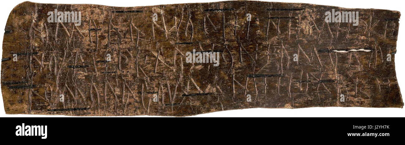 Cette lettre en écorce de bouleau des peuples autochtones d'Amérique du Nord offre un aperçu de leurs méthodes de communication. Le design et le contenu du letterâ€™ représentent une forme historique de correspondance. Banque D'Images