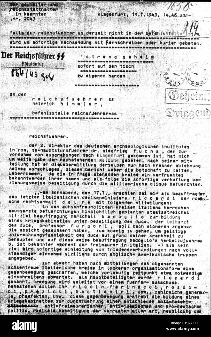 Rapporto SS Himmler odg avant grandi Banque D'Images