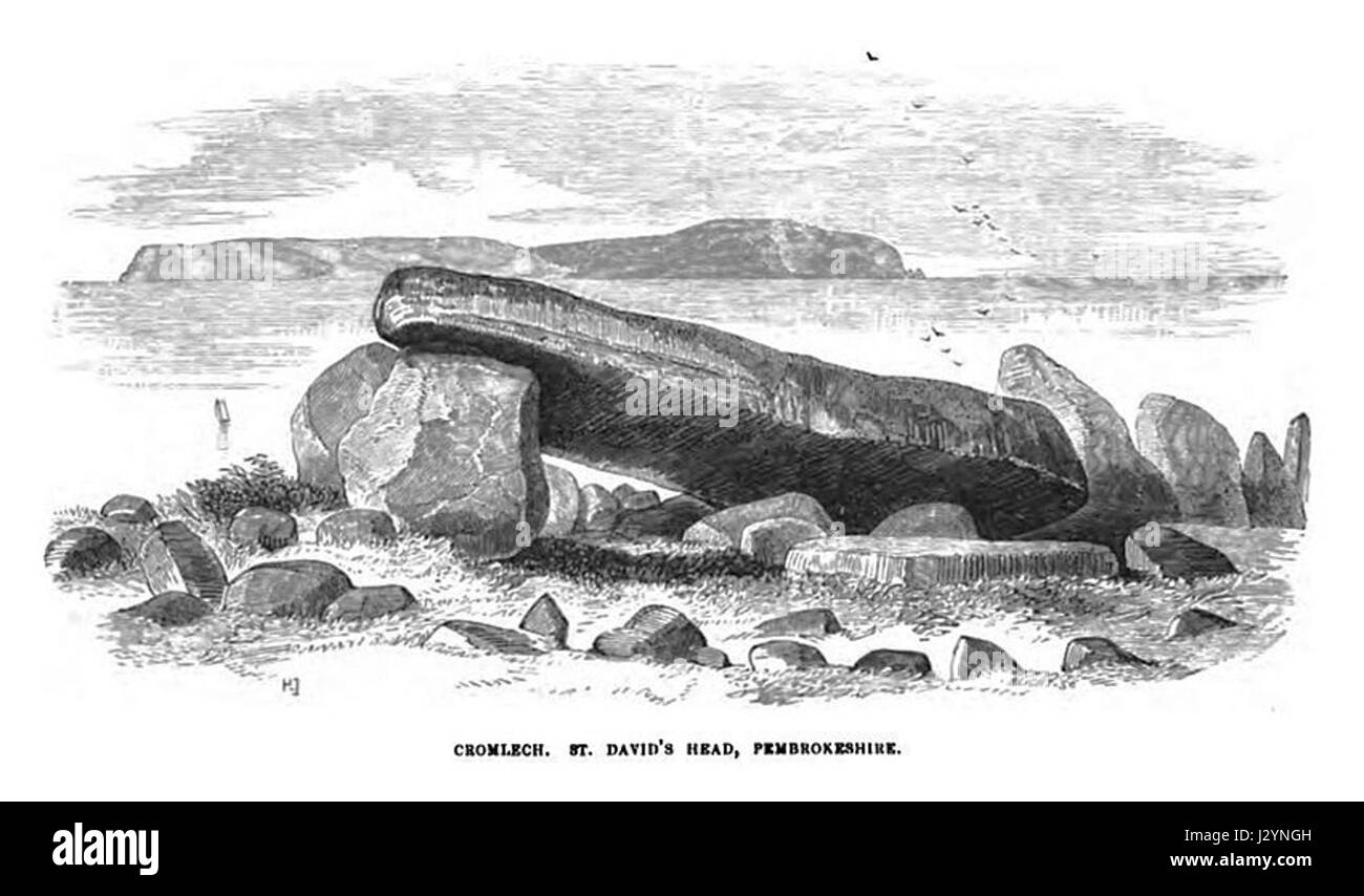 Archaeologia Cambrensis Cromlech St David's Head, Pembrokeshire Banque D'Images