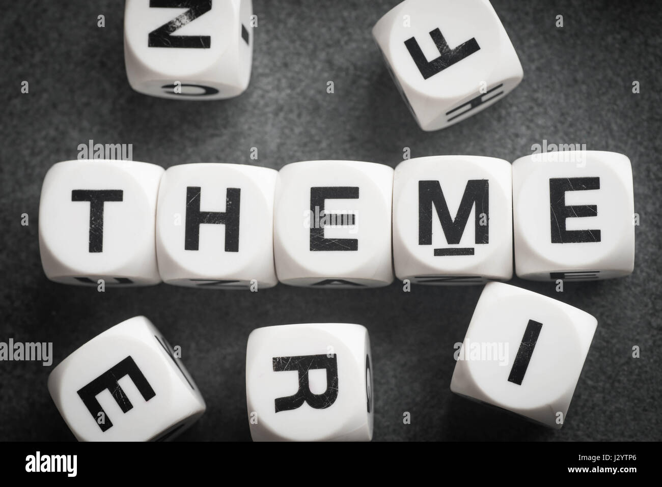 Thème de mot sur white cubes jouet Banque D'Images