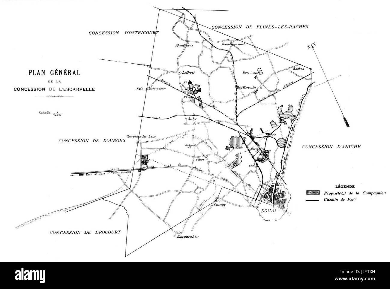 Carte de la concession de l'escarpelle Banque D'Images