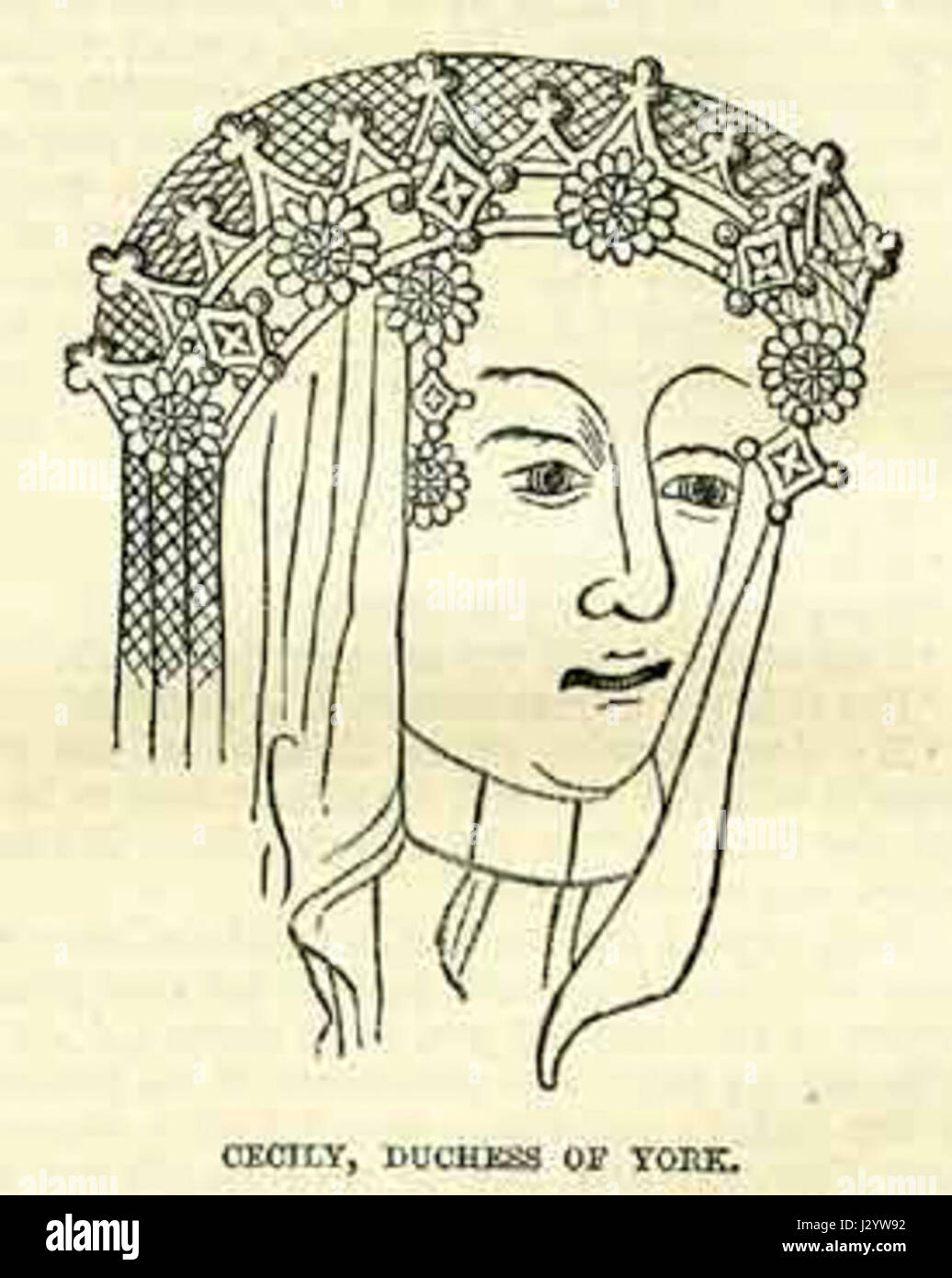 Cecily Neville était la mère de Richard III d'Angleterre. Elle a joué un rôle important dans l'histoire anglaise en tant que figure clé des guerres des deux-Roses et de la dynastie Plantagenêt. Banque D'Images