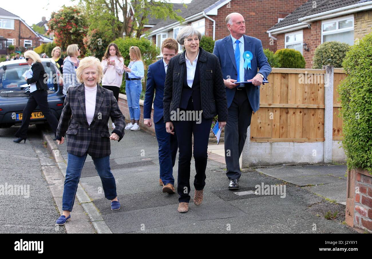 Premier ministre Theresa peut faire campagne en Ormskirk, West Lancashire. Banque D'Images