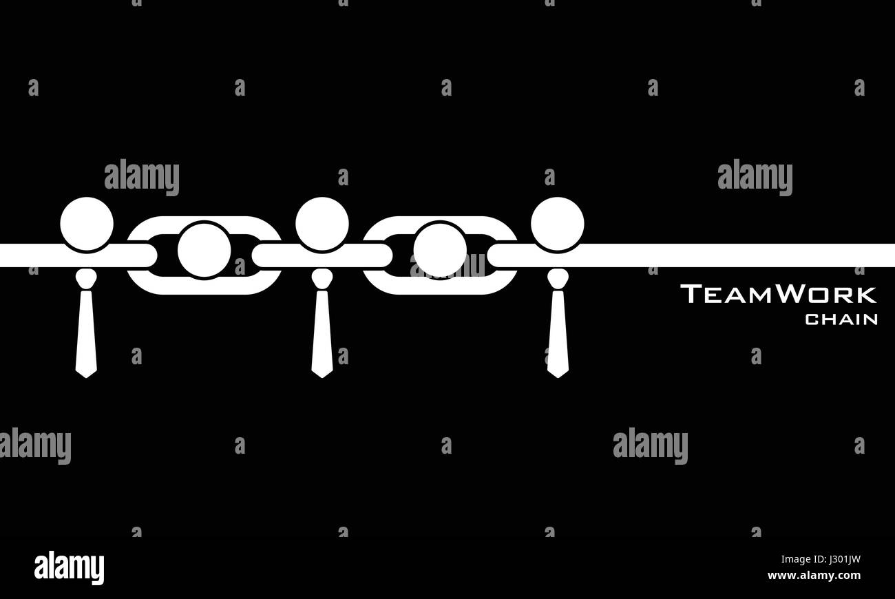 Concept d'équipe / partenaire en chaîne, vector Illustration de Vecteur