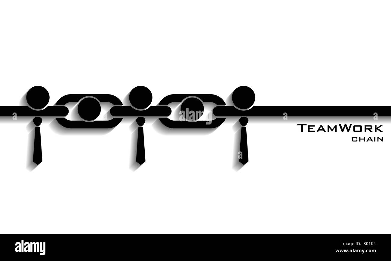 Concept d'équipe / partenaire en chaîne, vector Illustration de Vecteur