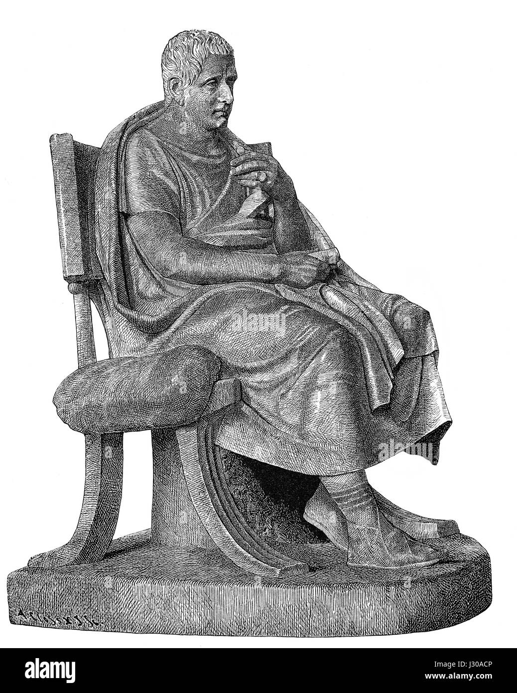 Posidippus de Pella, ch. 310-c. 240 avant J.-C., un ancien poète grec epigrammatic Banque D'Images