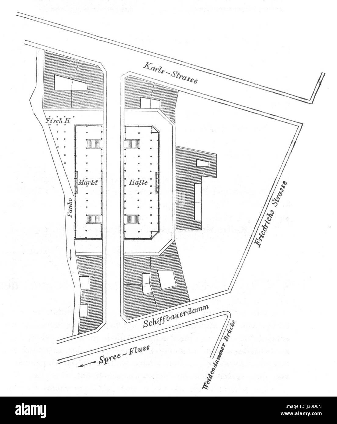 Berlin Markthalle Schiffbauerdamm Situationsplan Banque D'Images