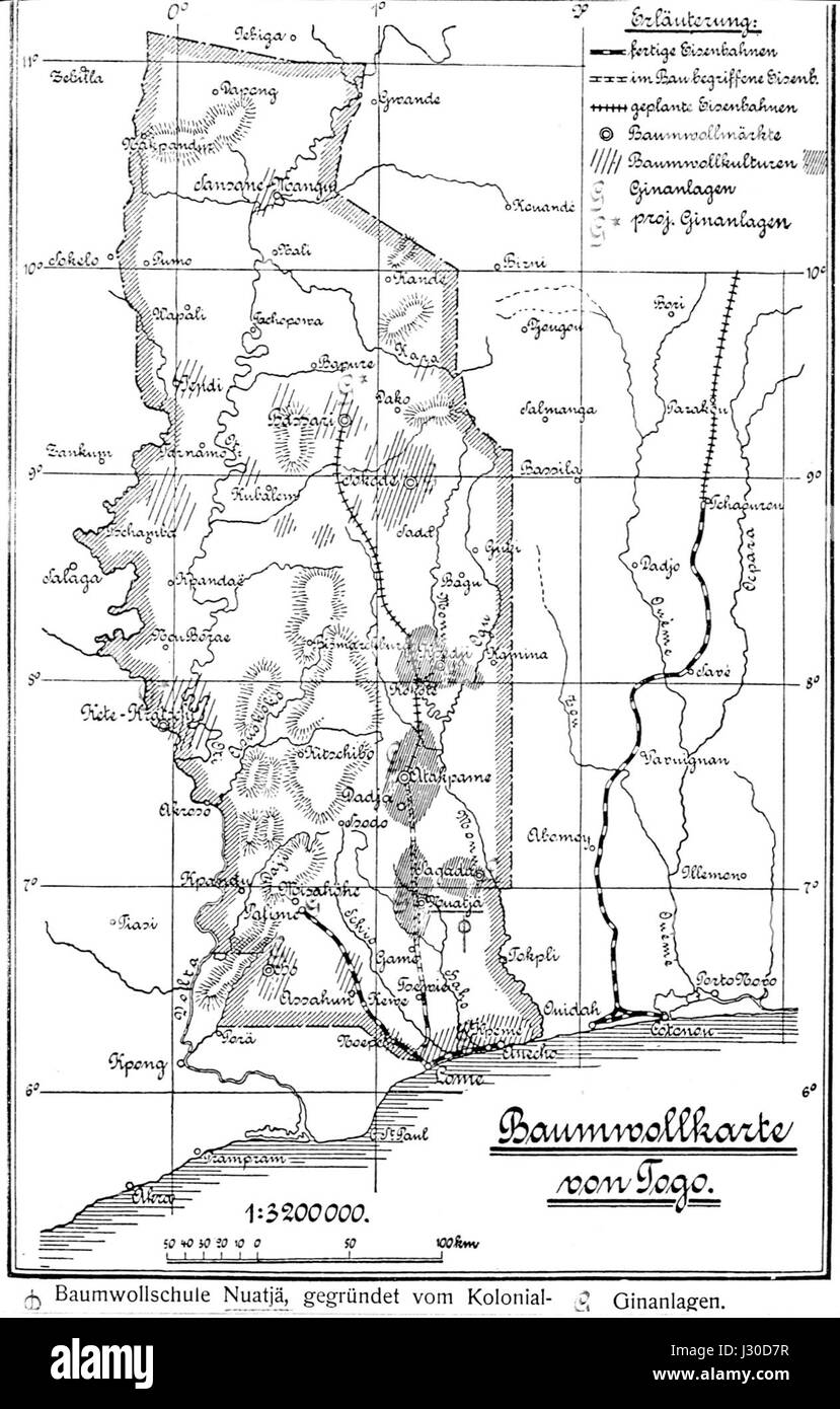 Togo 1909 Baumwollkarte Banque D'Images