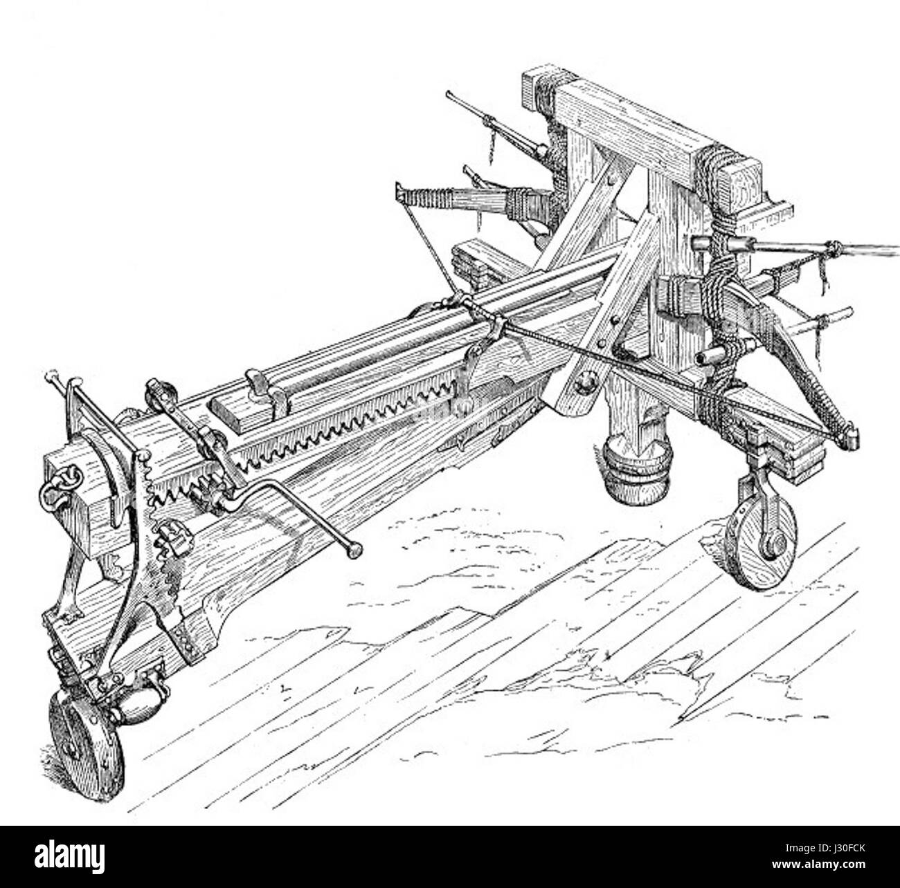 Catapult pour mur de la ville Banque D'Images