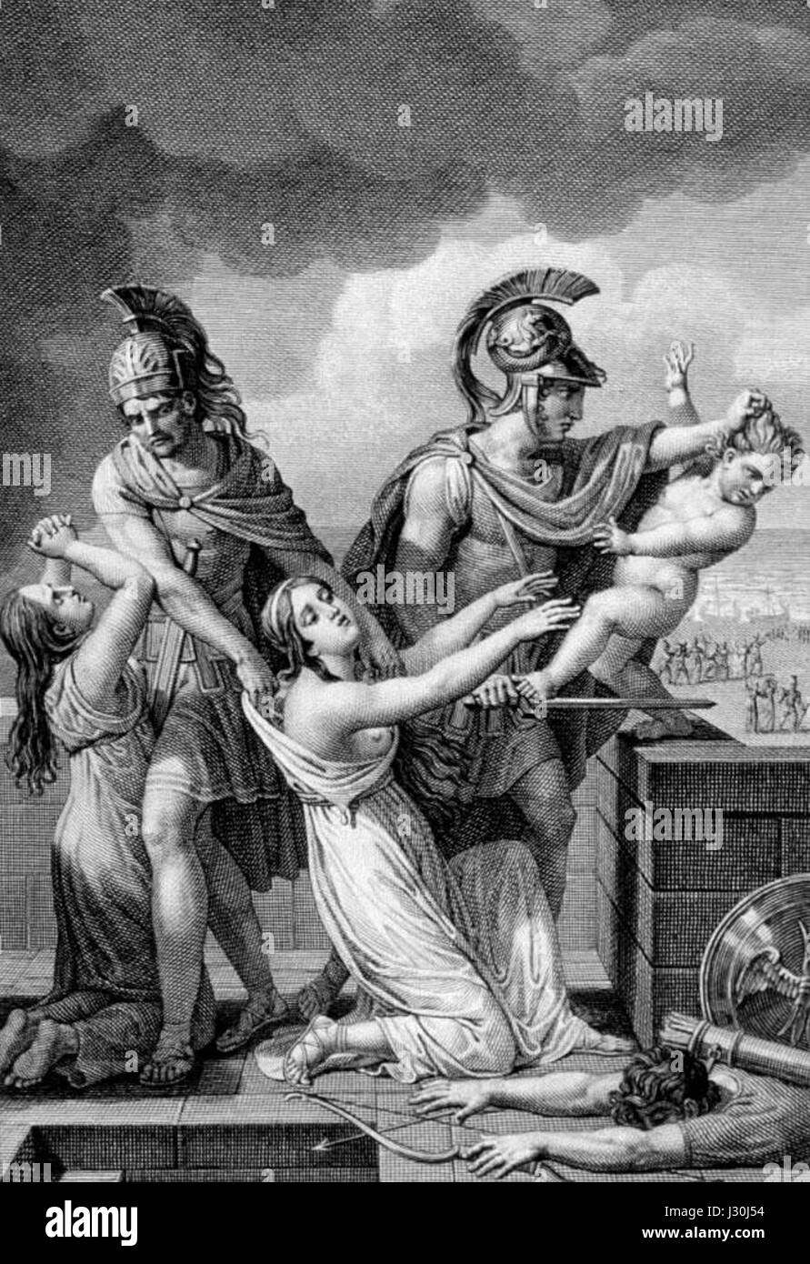 Ce titre fait référence à Astianax, le fils d'Hector et Andromache dans la mythologie grecque, soulignant son sort tragique et son rôle dans le récit de la guerre de Troie. Banque D'Images