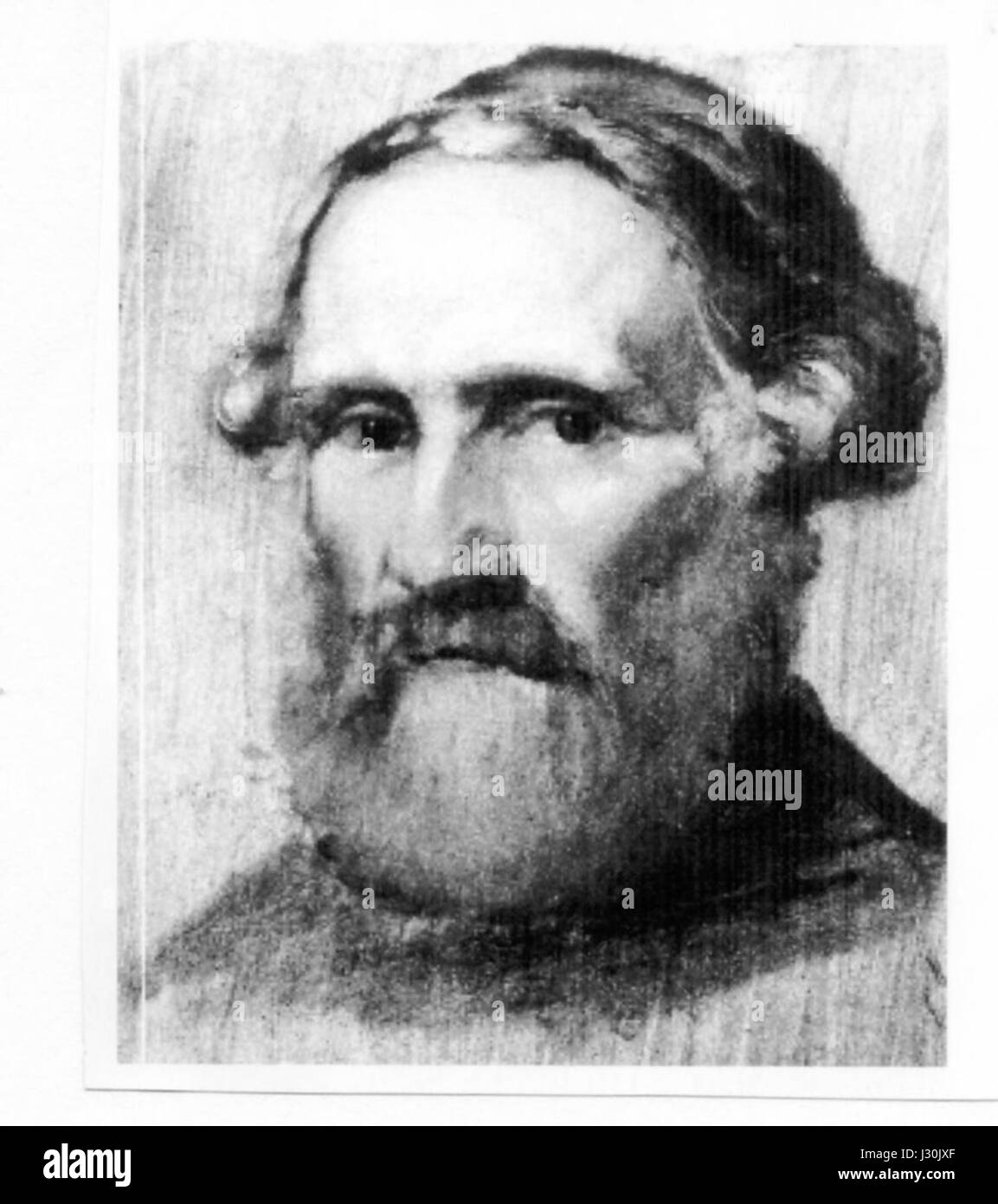 Cet autoportrait de Wilhelm Achtermann met en valeur le style et la technique personnels de l'artiste. L'œuvre met en évidence la manière habile dont Achtermann manipule la lumière et l'ombre, un élément clé dans son approche du portrait. Banque D'Images