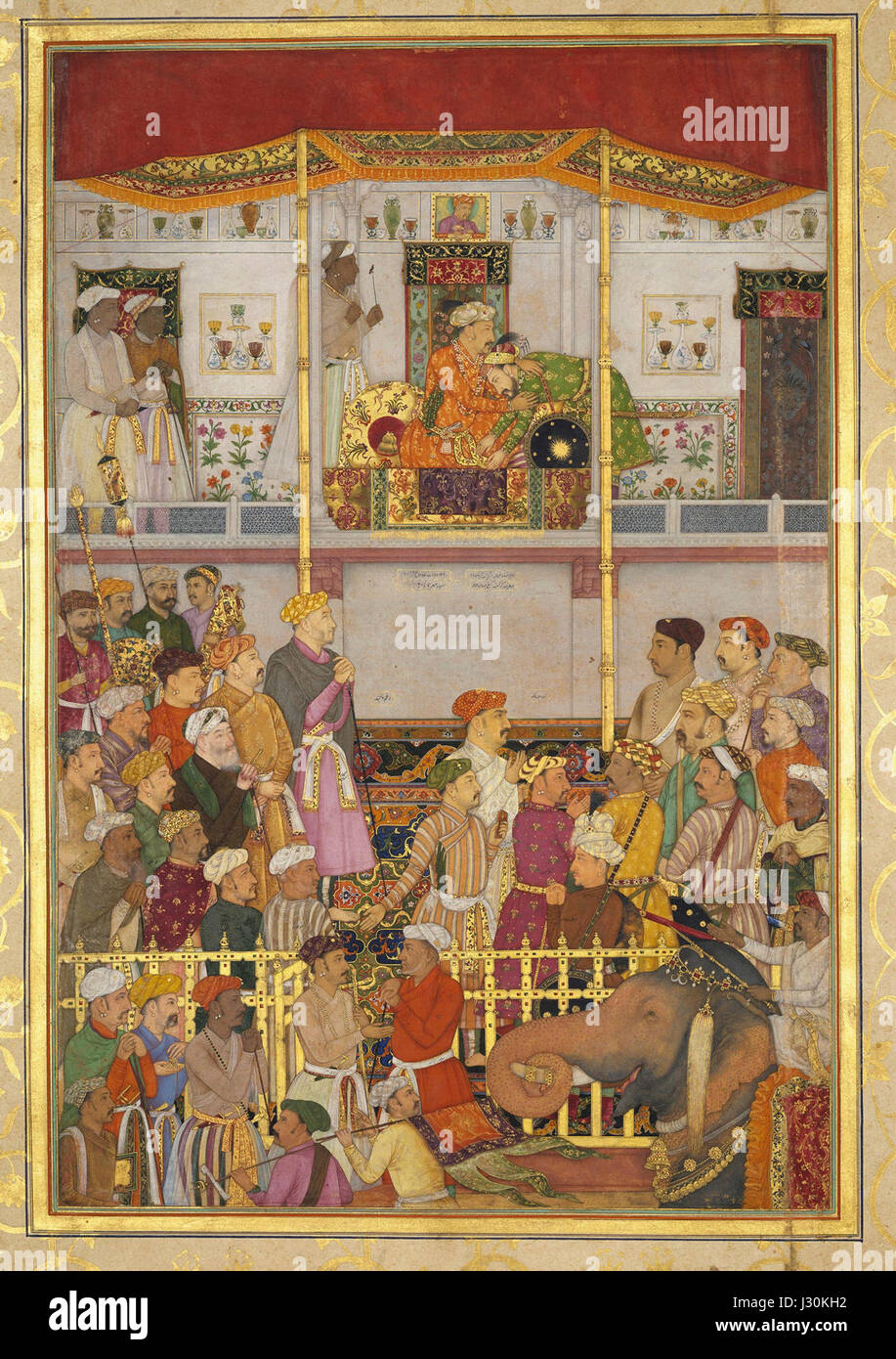 Balchand. Jahangir reçoit Prince Khurram à Ajmer à son retour de la campagne ca 1635 Mewar La Bibliothèque royale, le château de Windsor Banque D'Images