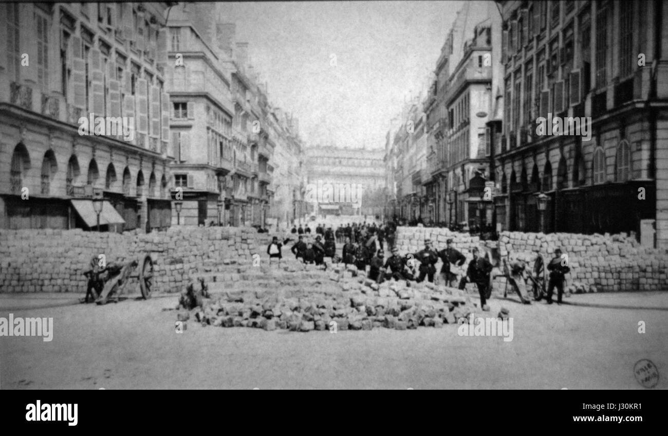 Barricade place Vendôme Commune Paris 1871 Banque D'Images