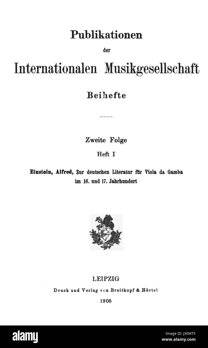 Beihefte der Internationalen Musikgesellschaft est une revue publiée en 1905 qui se concentre sur l'histoire, la théorie et la pratique de la musique. Il contient des articles savants et des contributions de musiciens et musicologues du monde entier. Banque D'Images