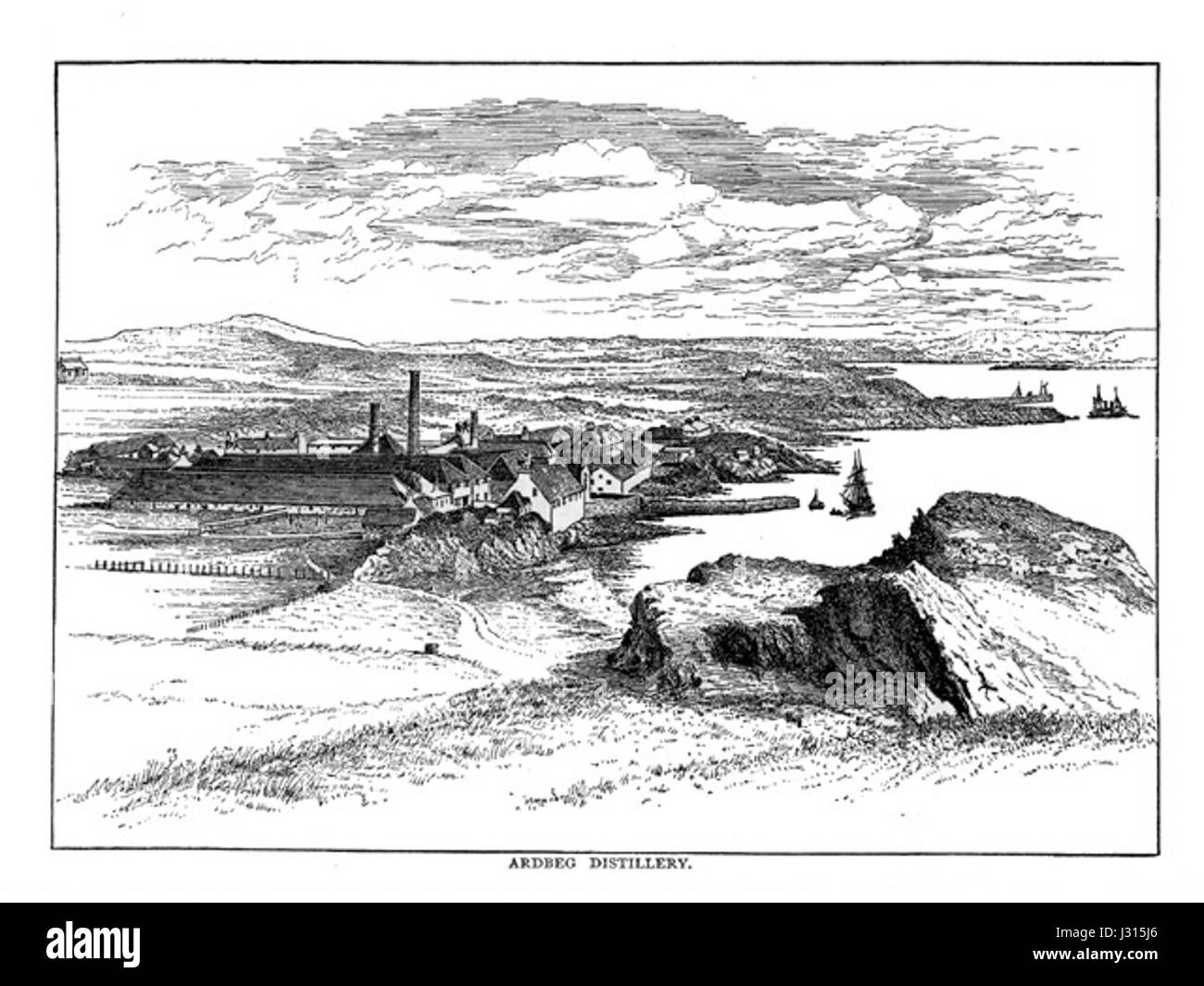 La distillerie d'Ardbeg Alfred Barnard Banque D'Images