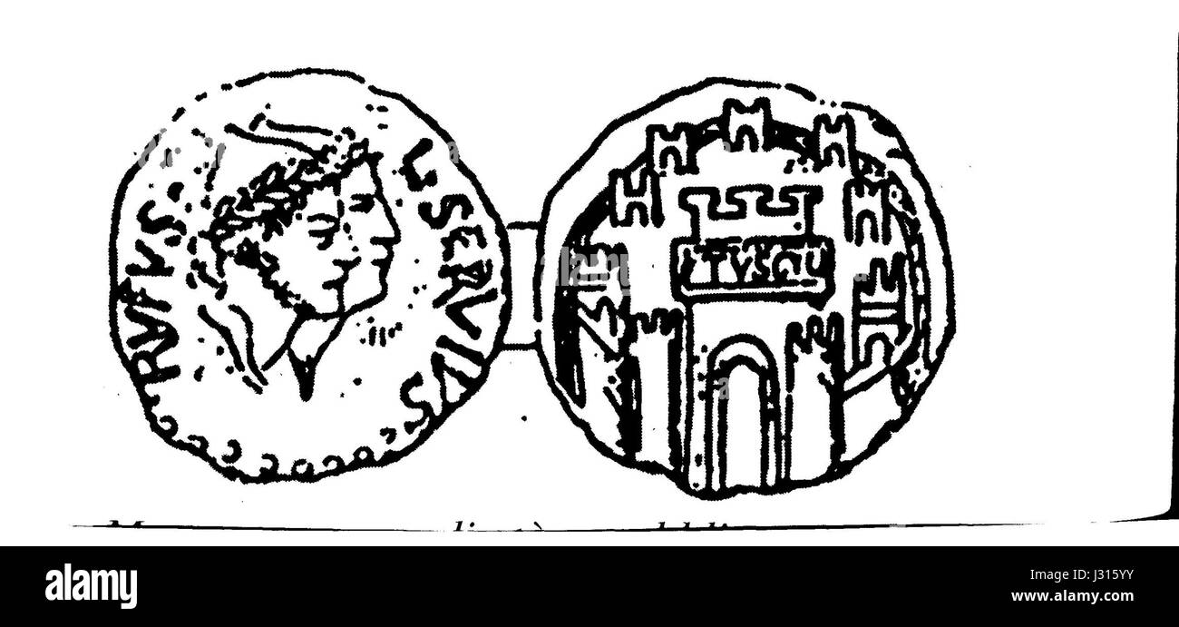 République romaine ancienne pièce de L. rufus Servius 44-43 BC img061 Banque D'Images